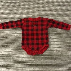 Red Plaid Body Suit Red and Black Plaid 24 months